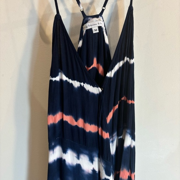 YOUNG FABULOUS & BROKE Sz M True Wrap Tie Dye Spaghetti Strap Maxi Dress - Picture 5 of 10